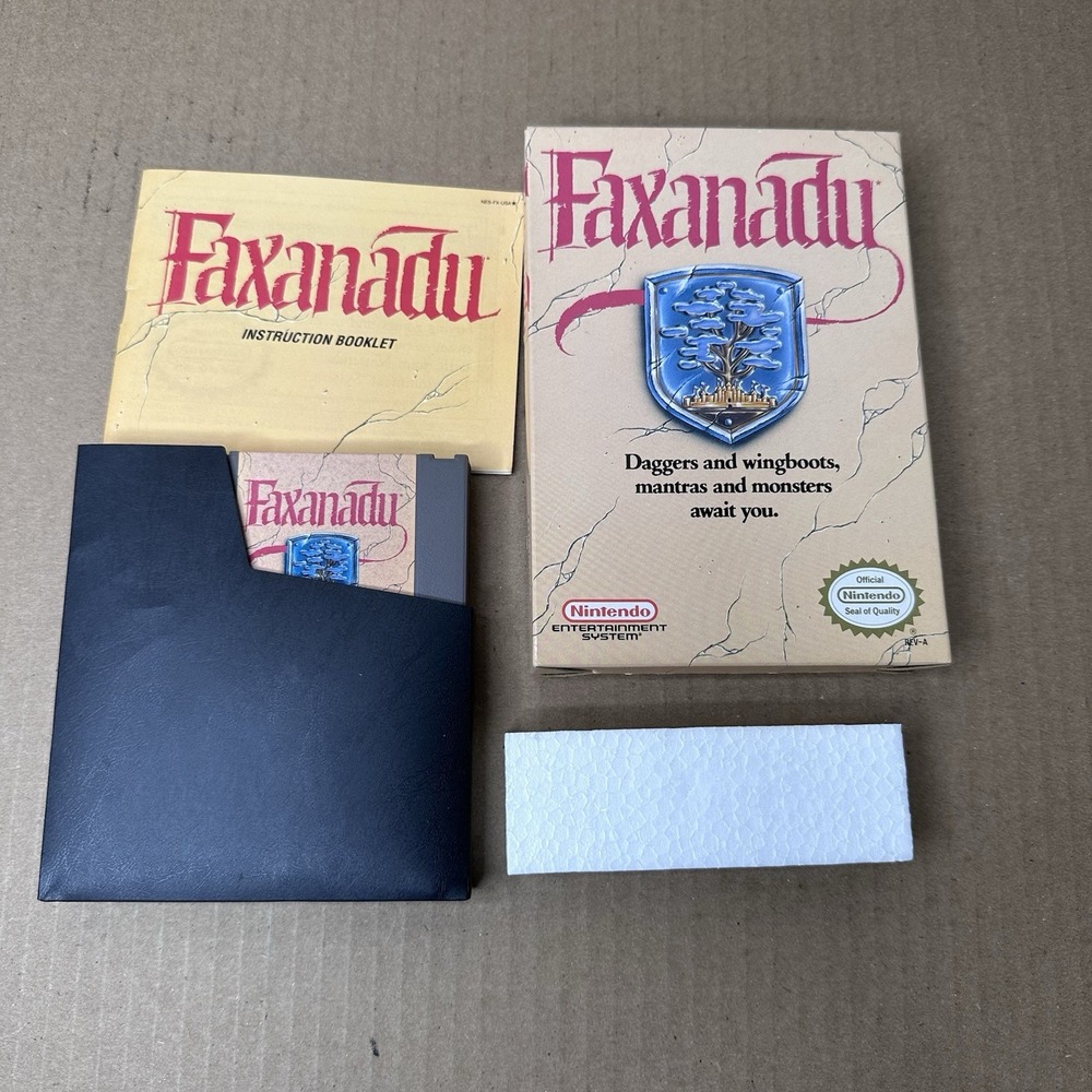 Faxanadu Nintendo NES 1989 Complete with Manual Tested VGC Role Playing Game